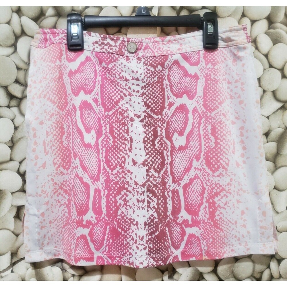 Birdy & Grace Skort Skirt Shorts Womens Size 0 Golf Tennis Pink White Python New